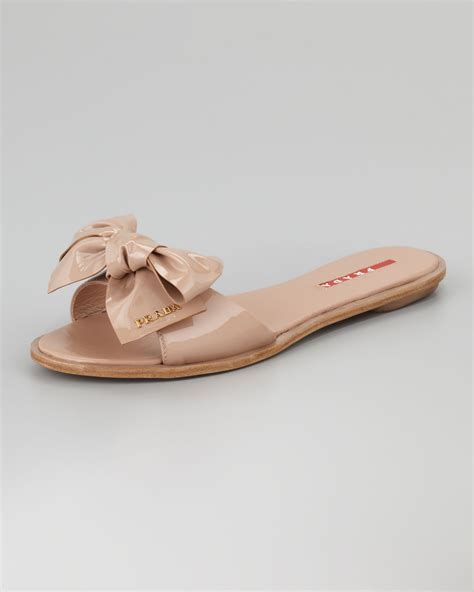 prada bow slide sandal|Prada women's high heeled sandals.